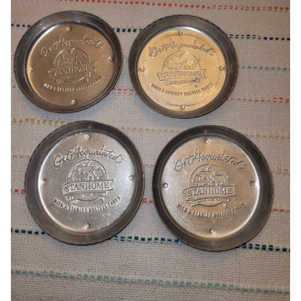 Vintage Stanley Home Products STANHOME Aluminum Coasters Set of 4